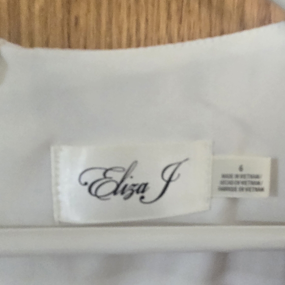 Elija J Floral Blue and White Pleated Dress Tea Length - Picture 5 of 5